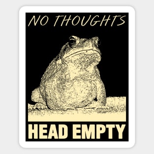 No thoughts Frog Sticker